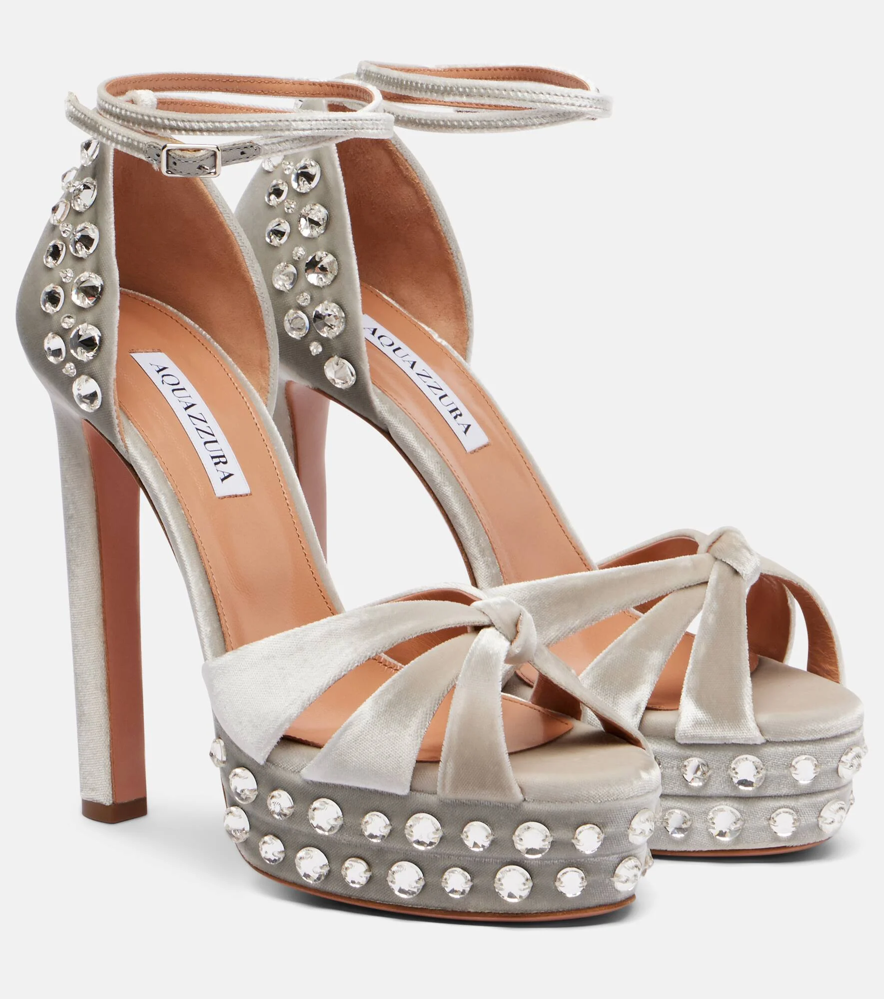 Cosmic Love 130 velvet platform sandals - 1