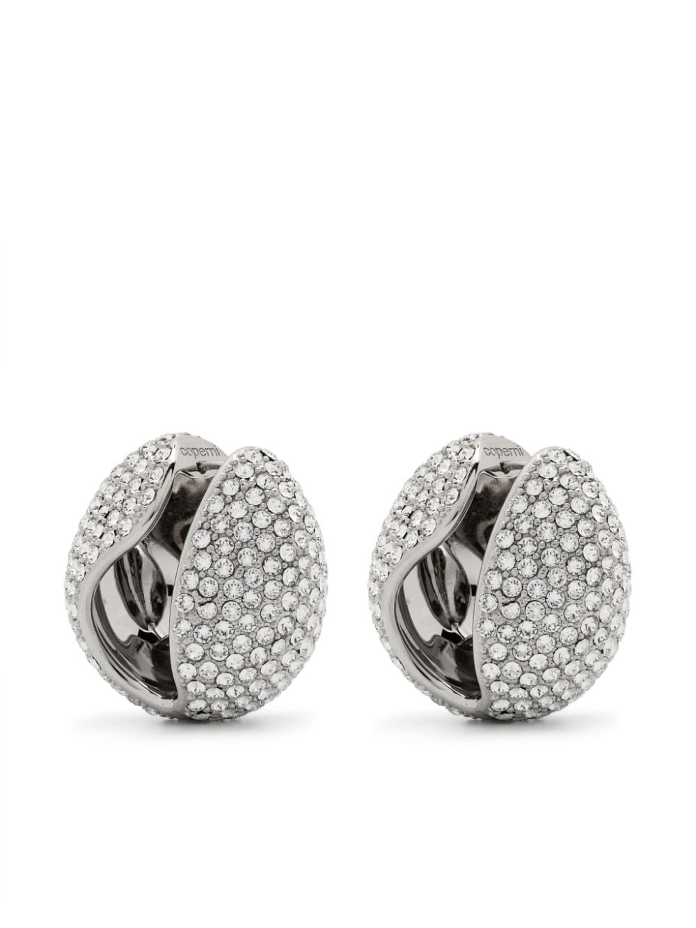 crystal-embellished logo earrings - 1