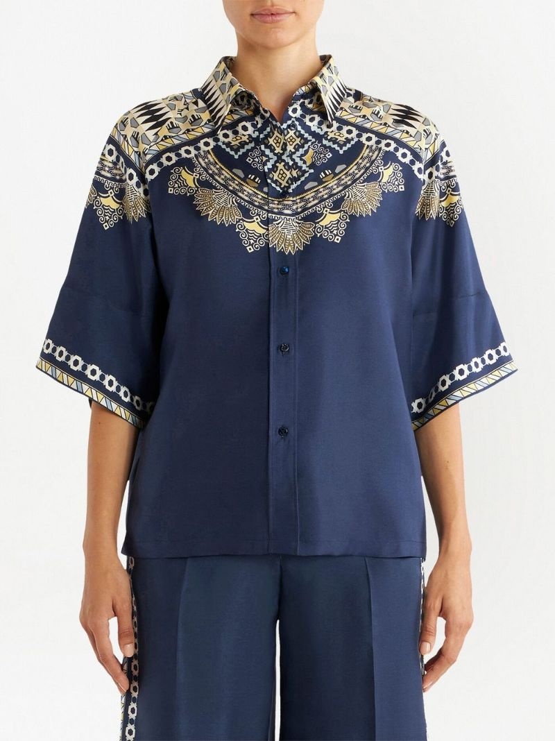 paisley-design silk shirt - 2