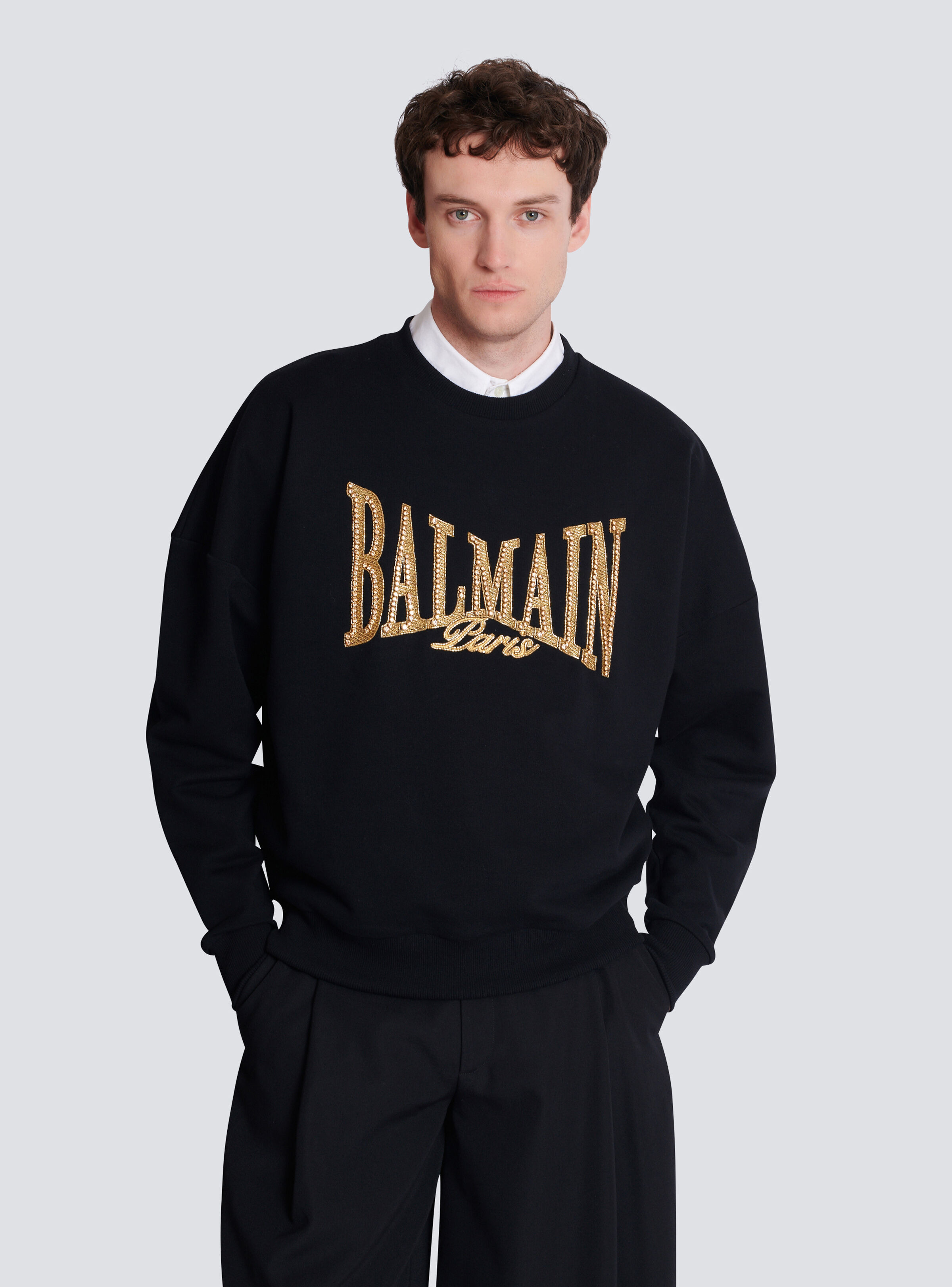 Embroidered Balmain College sweatshirt - 6