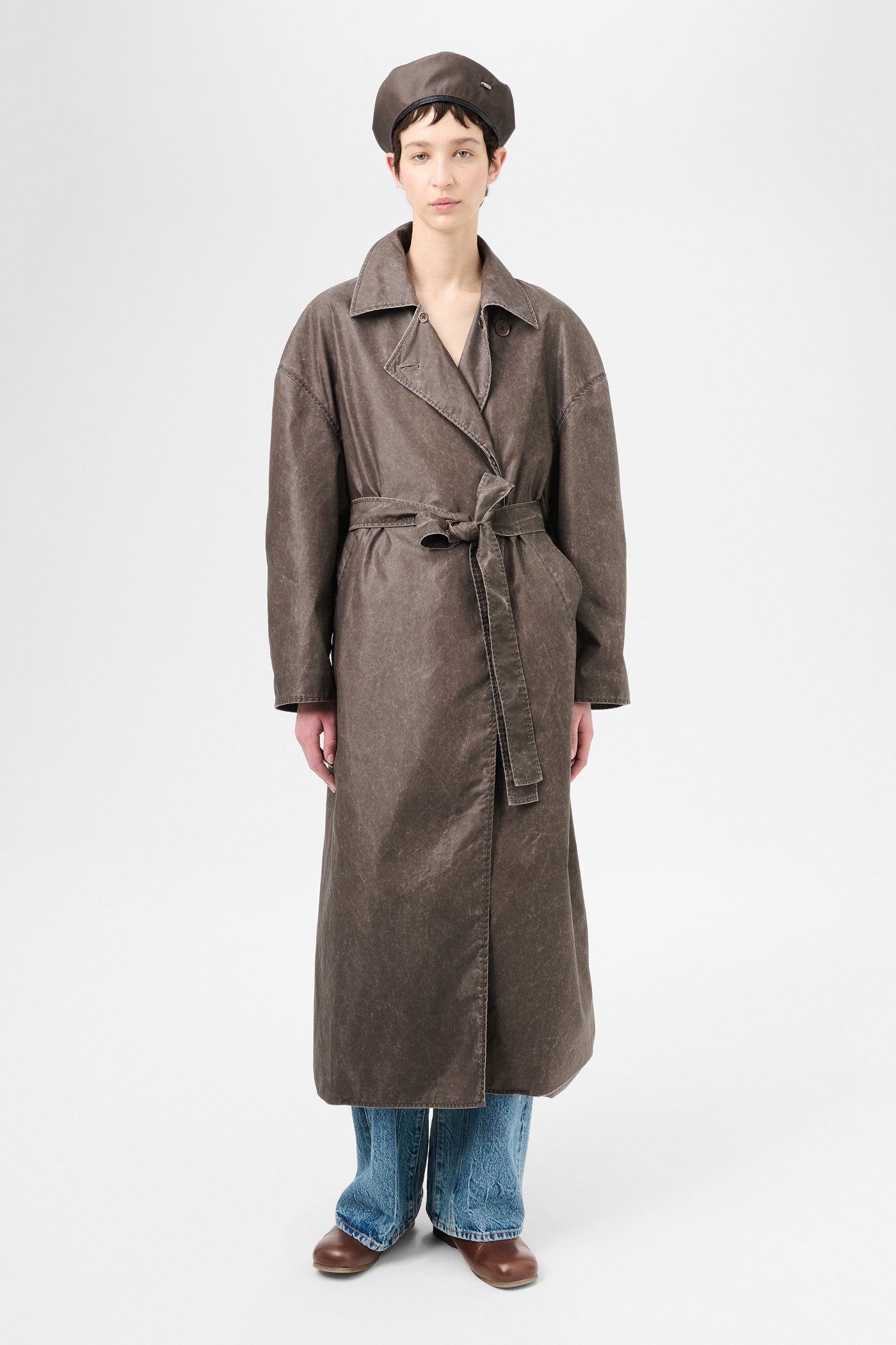 Court Coat Brown Wash Out Nylon - 2