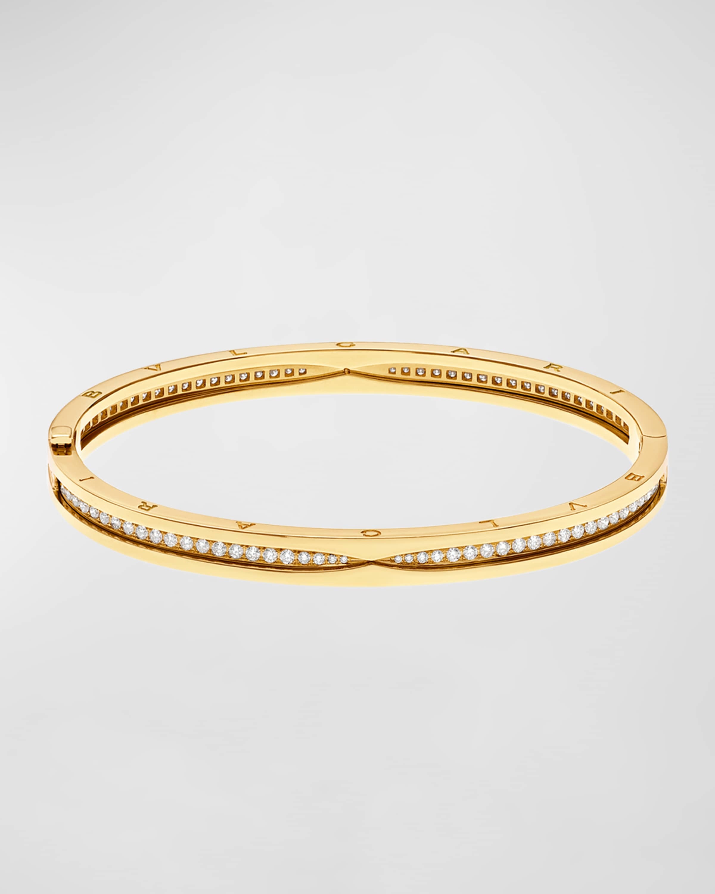 B.Zero1 18k Yellow Gold Diamond Bangle Bracelet, Size M - 3