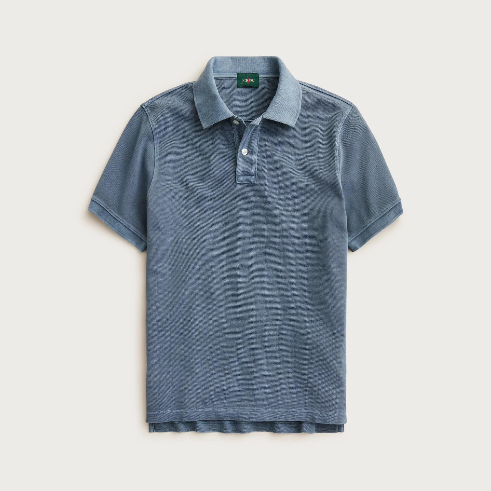 Washed piqué polo shirt - 1
