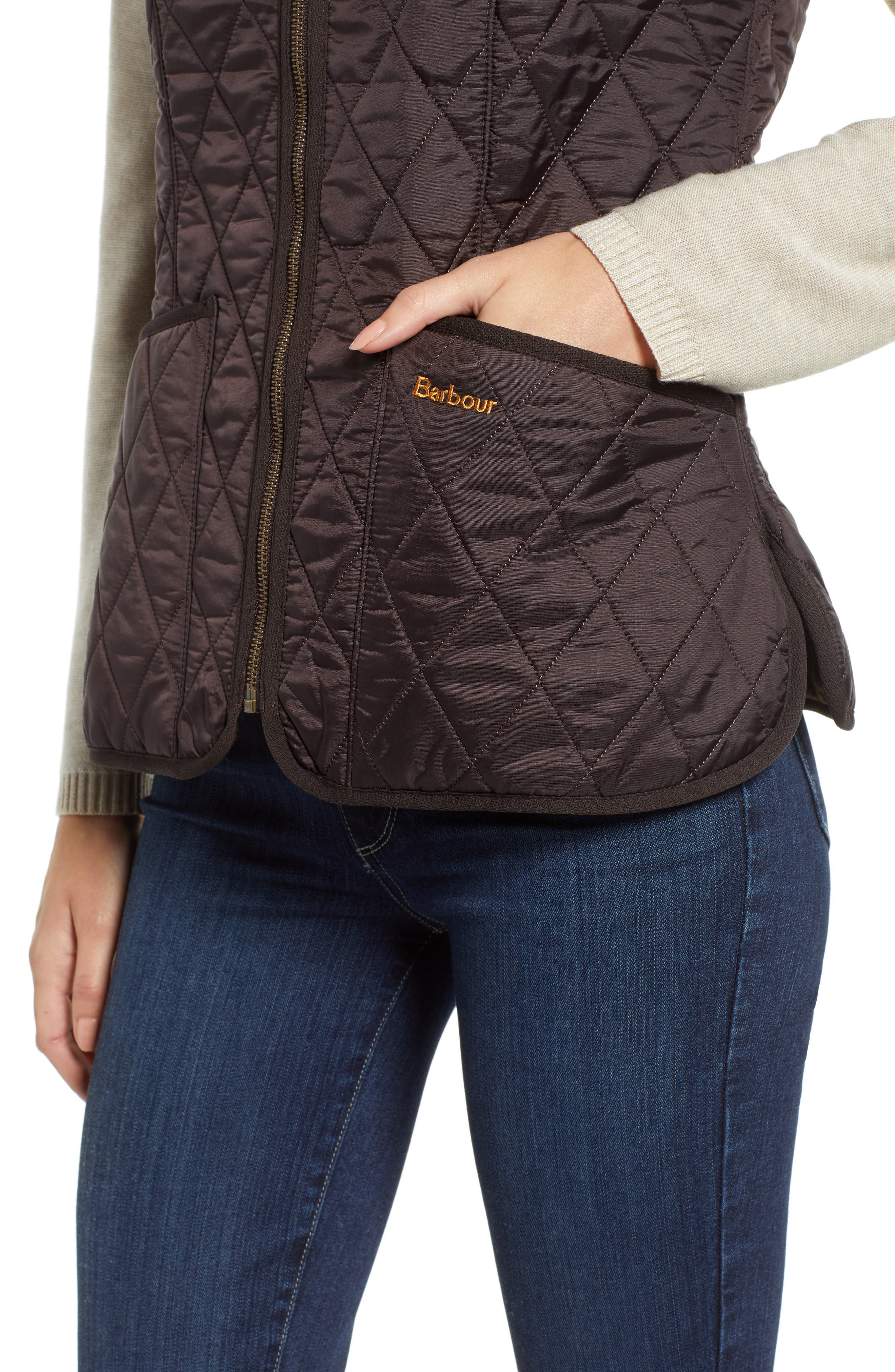 Barbour Betty Quilted Fleece Lined Vest in Brown at Nordstrom - 4