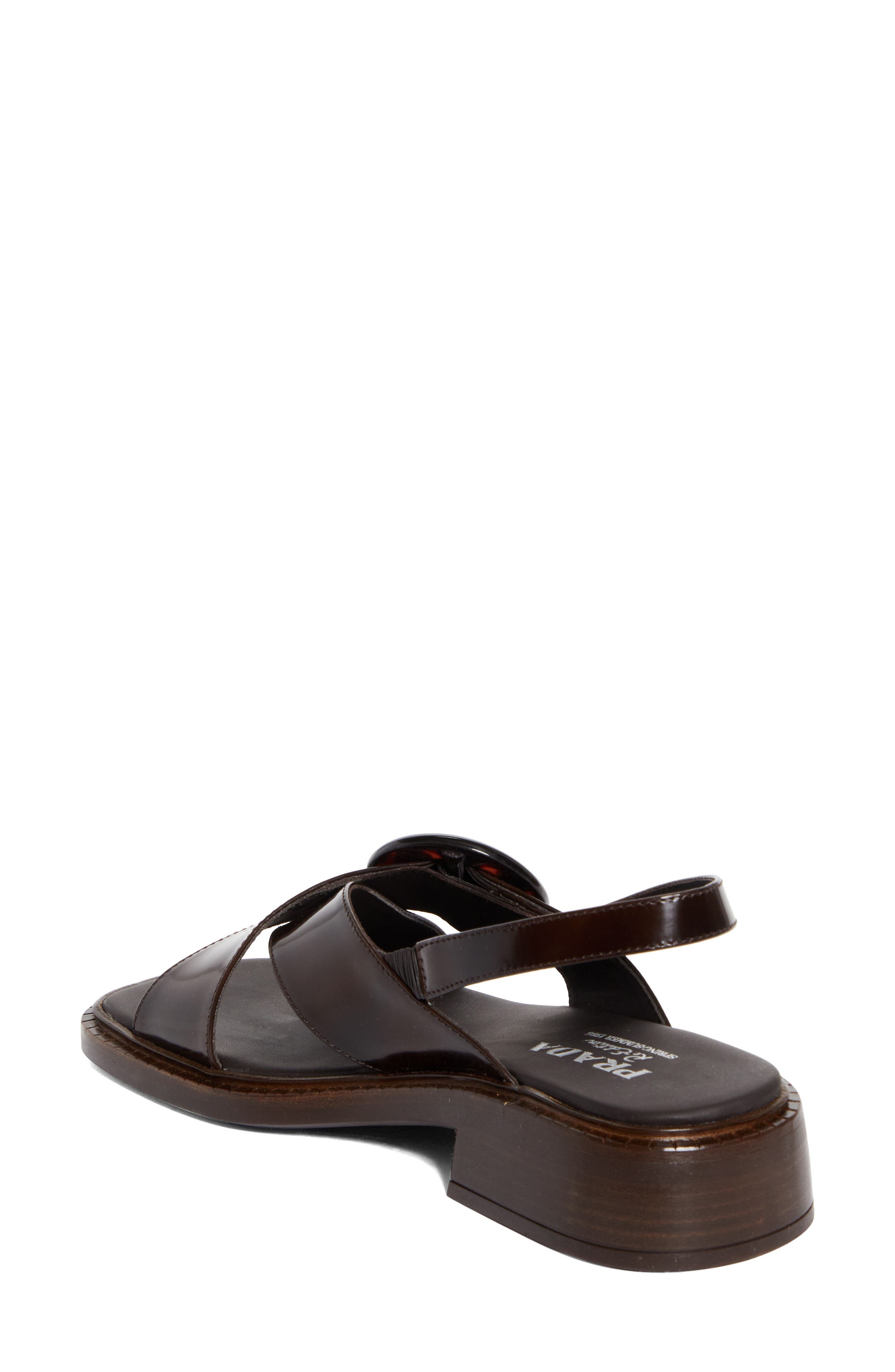 Prada Crisscross Calfskin Leather Sandal in Bruciato at Nordstrom - 2