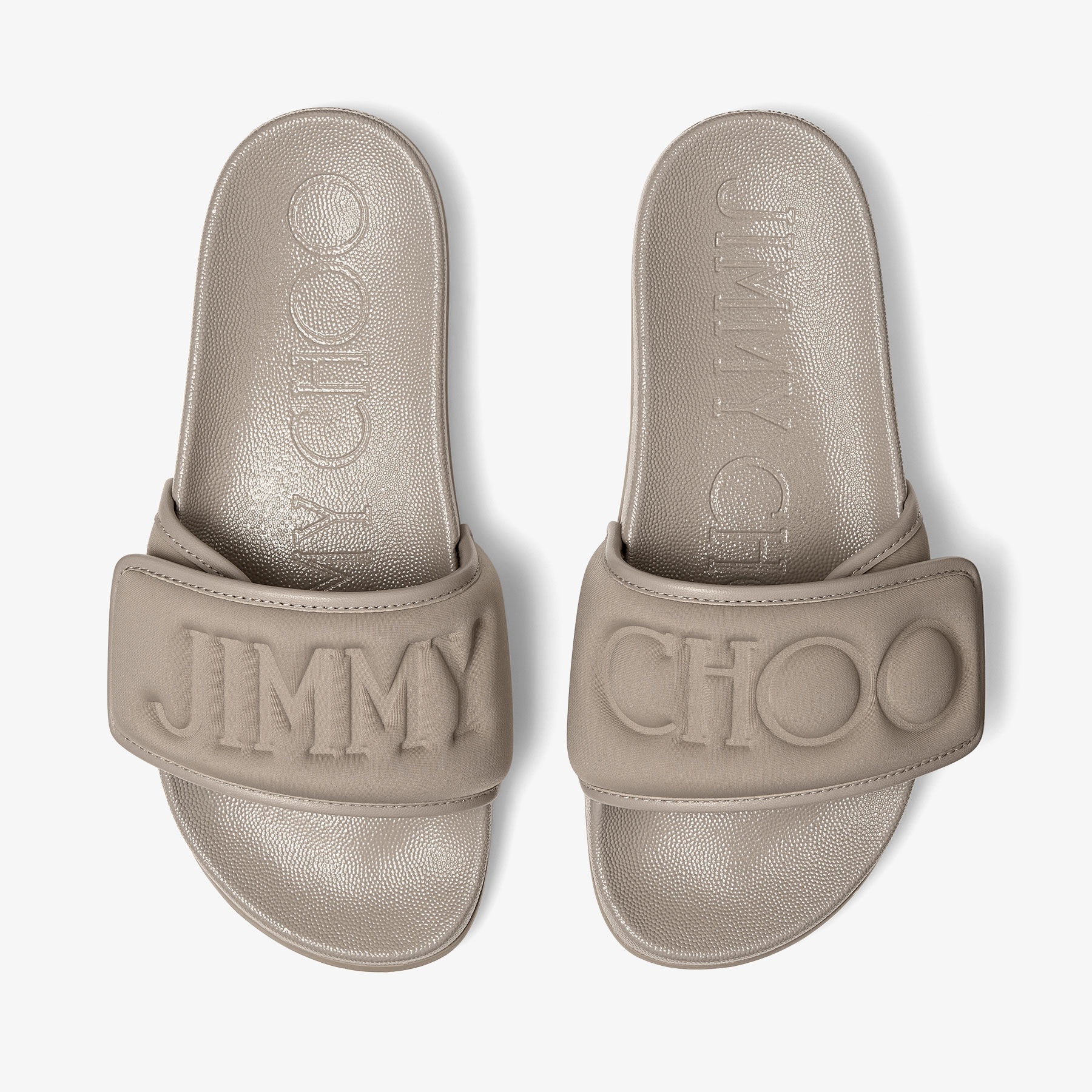 Fitz/F
Taupe Puffed Logo Lycra Slides - 4