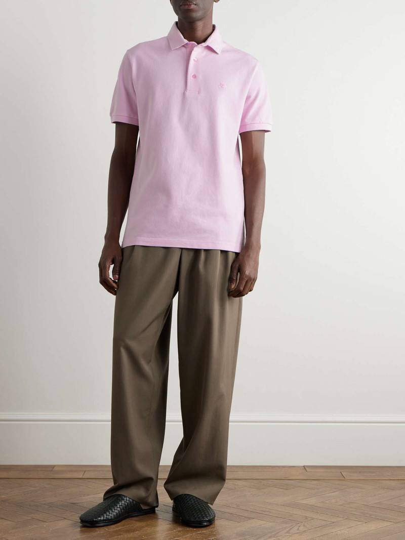 Etro Logo-Embroidered Cotton-Piqué Polo Shirt outlook