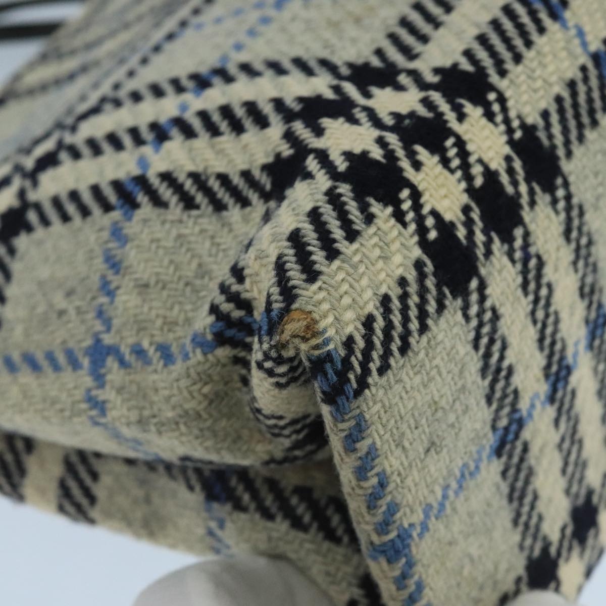 Burberry Nova Check Hand Bag Wool Gray - 14