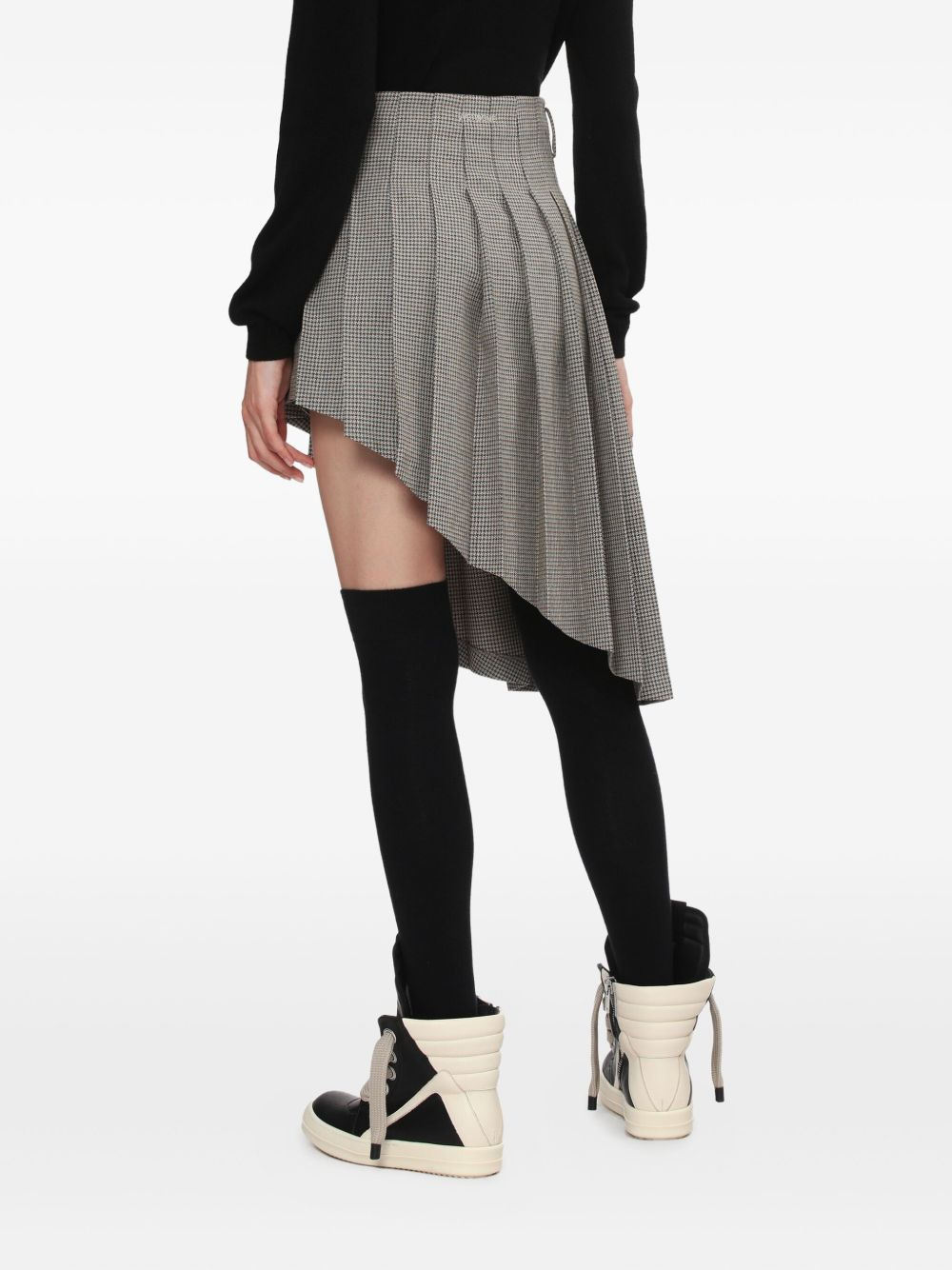 pleated asymmetric skirt - 3