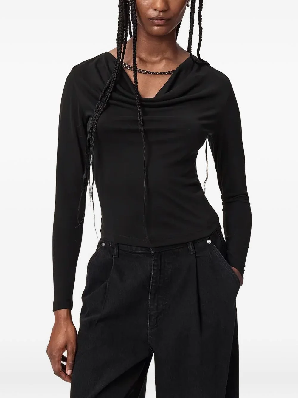 Hallie cowl-neck long-sleeves top - 1