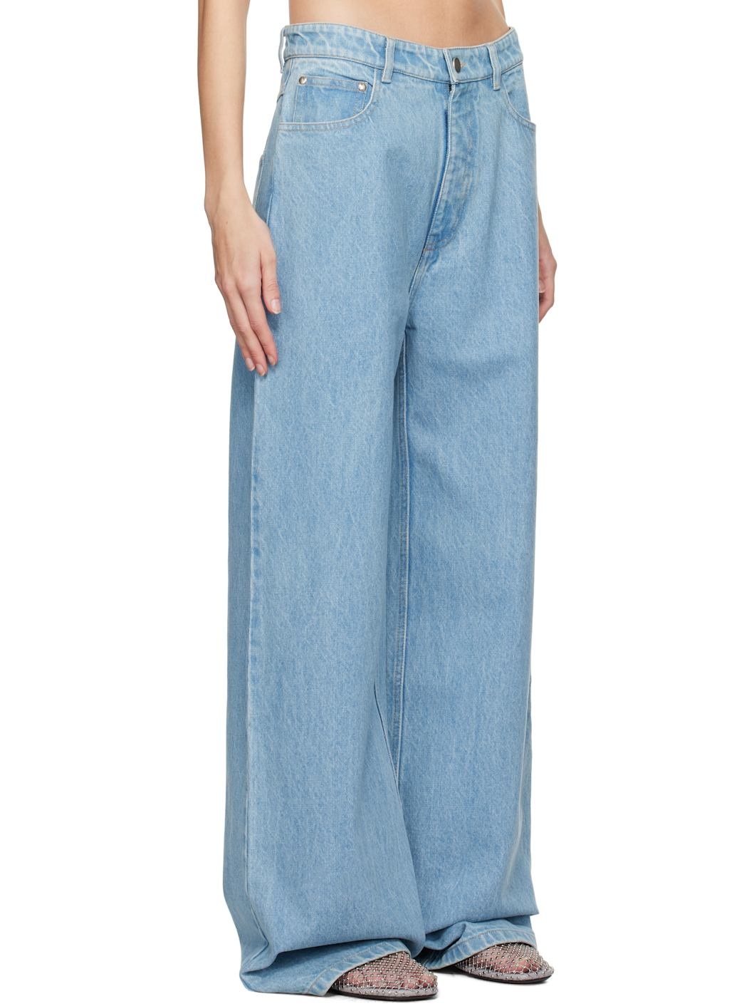 Blue Oversized Drop Jeans - 2