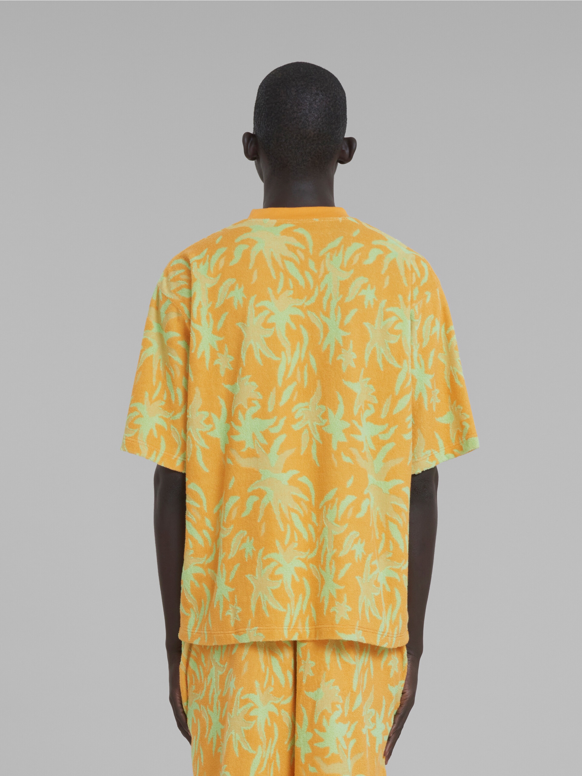 MARNI X NO VACANCY INN - ORANGE JACQUARD SPONGE FABRIC T-SHIRT - 3
