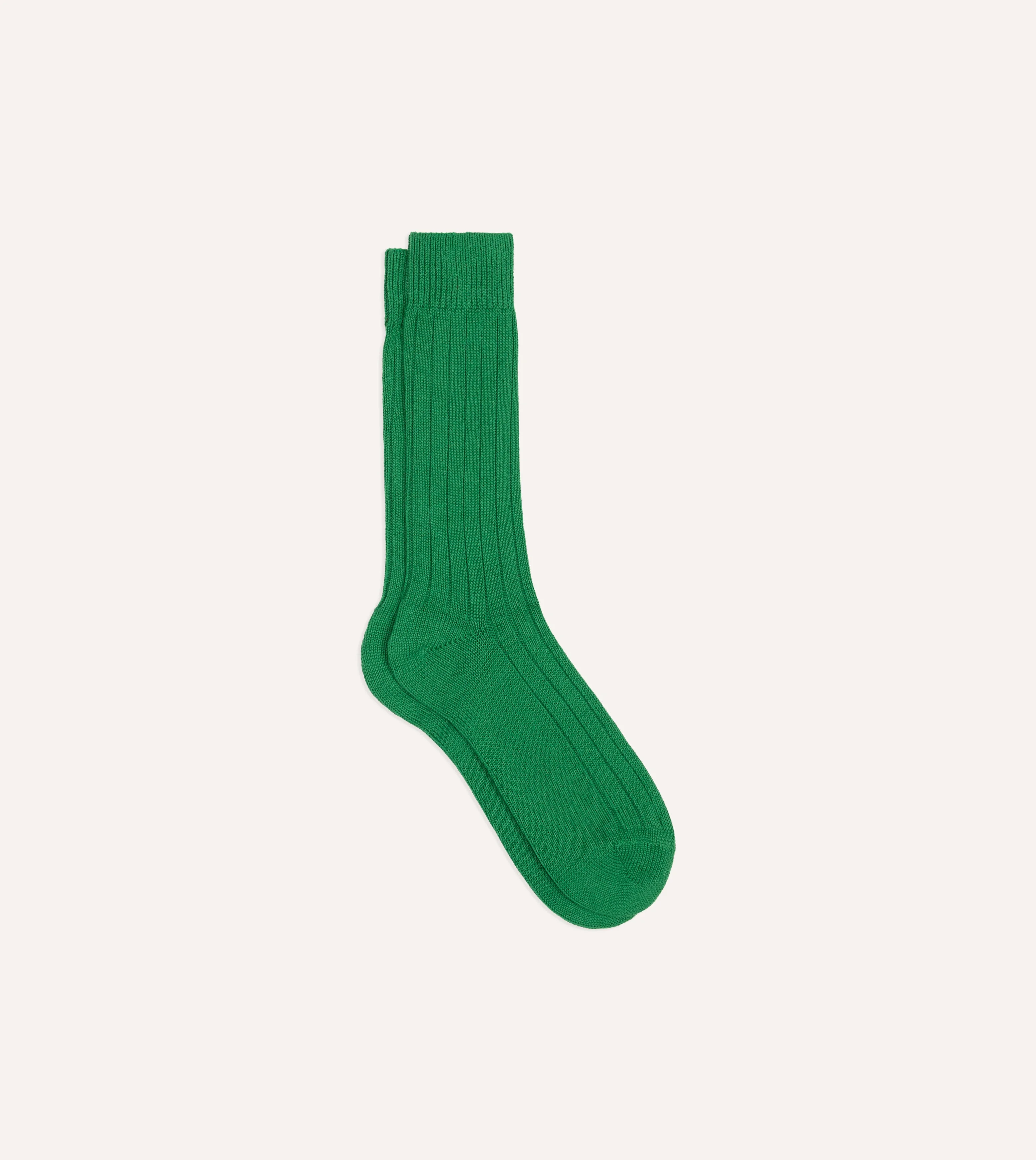 Green Cotton Casual Socks - 1