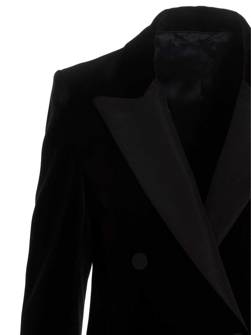 velvet double-breasted blazer - 4