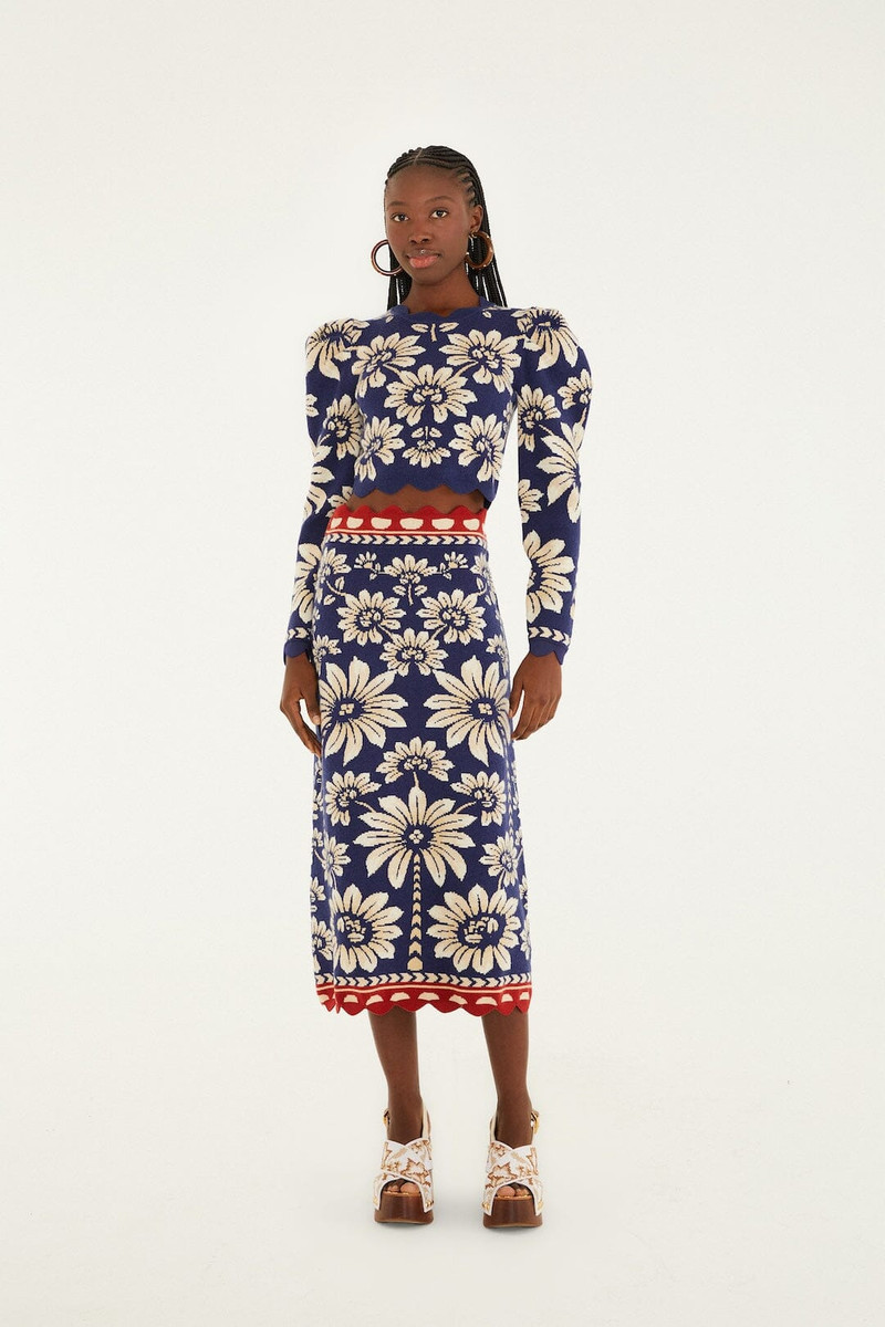 Blue Luna Knit Midi Skirt 1