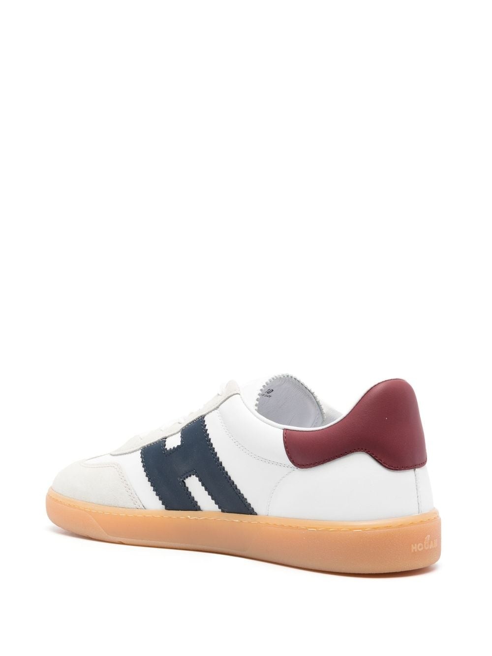 logo-print leather sneakers - 3