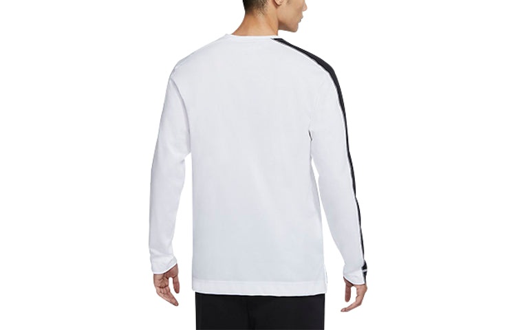 Air Jordan Casual Sports Round Neck Long Sleeves 'White Black Sleeve' DB4367-100 - 2