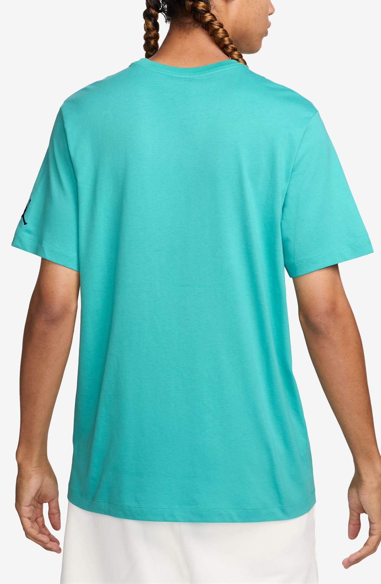 Nike Jordan Embroidered Crewneck T-Shirt in Washed Teal/Midnight Navy at Nordstrom - 2