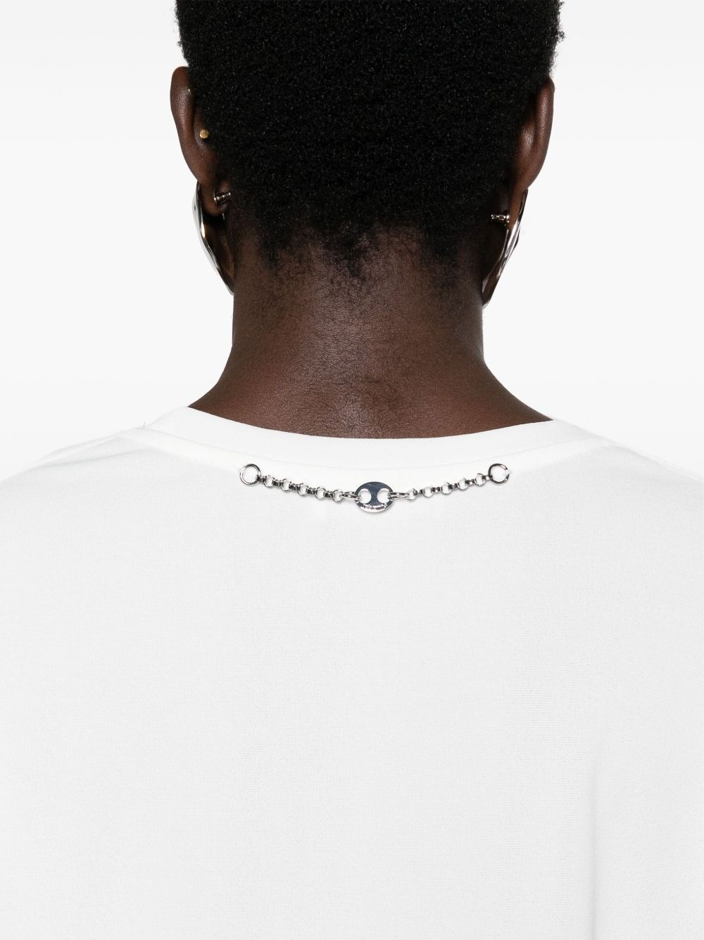 paillette-embellished crepe T-shirt - 5