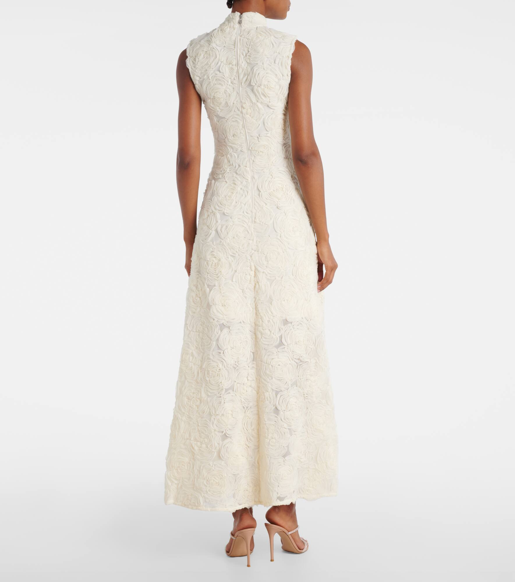 Floral mesh maxi dress - 3
