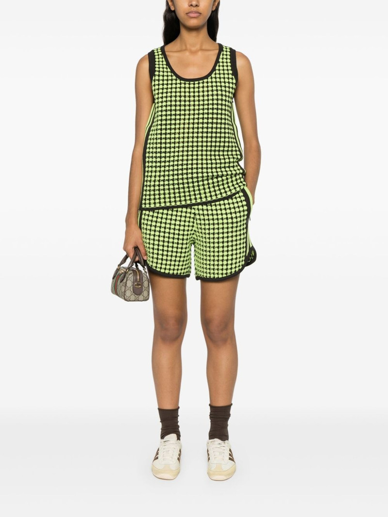 adidas X Wales Bonner houndstoot crochet-knit shorts outlook