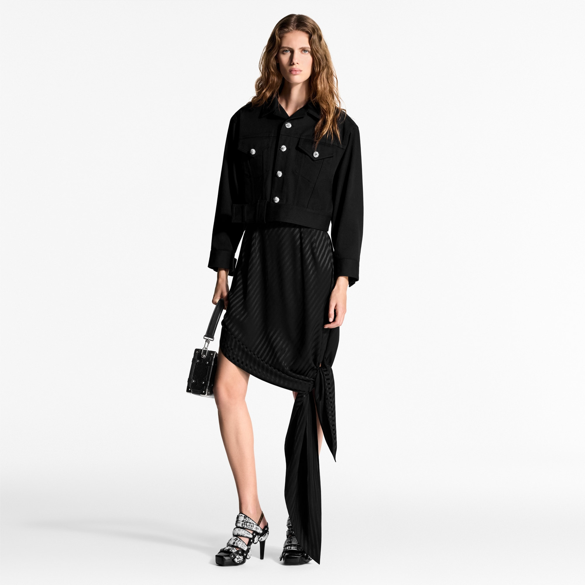 Striped Silk Knot Skirt - 4