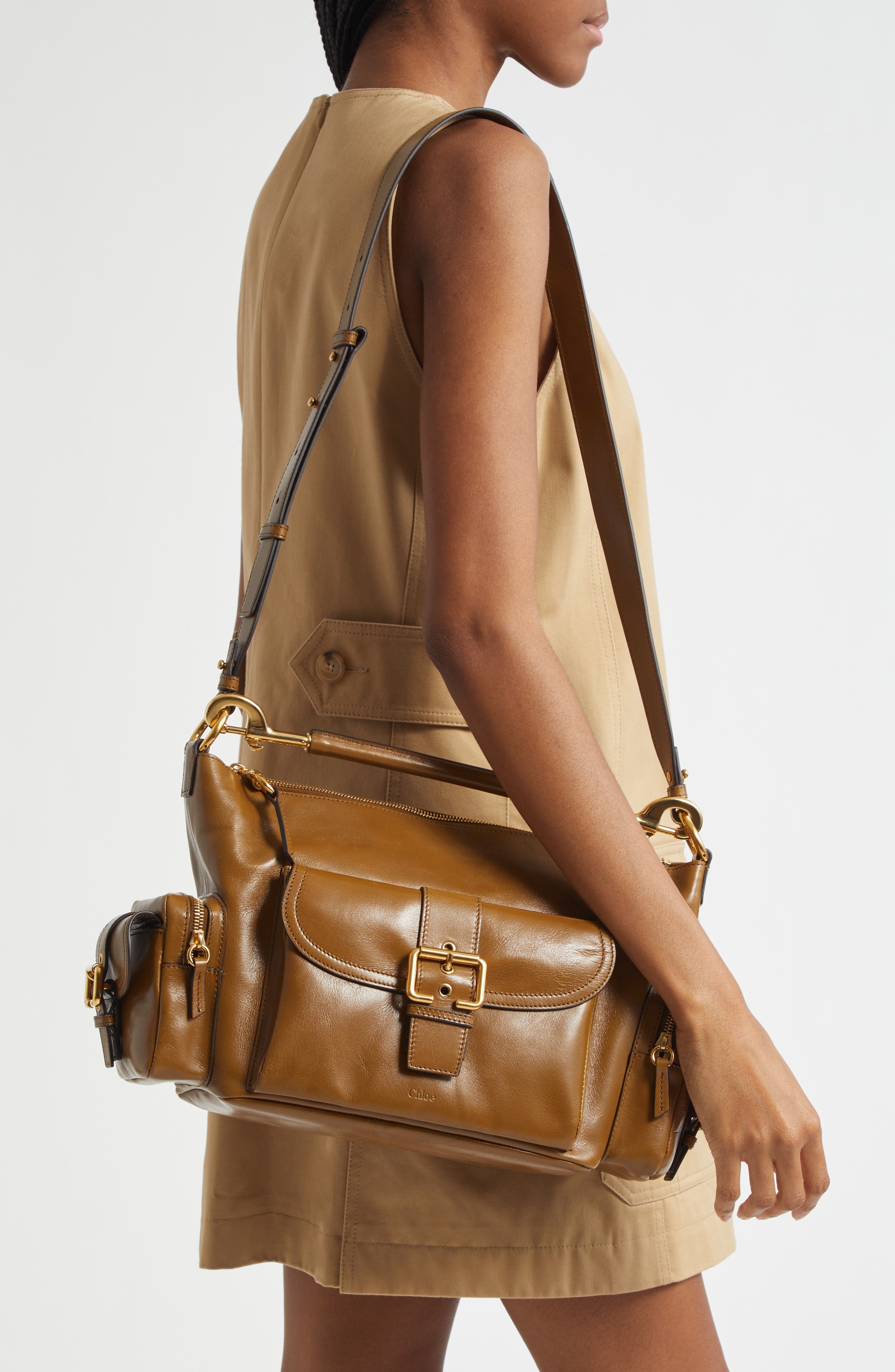 Chloé Camera Leather Top Handle Bag in Dark Khaki at Nordstrom - 2