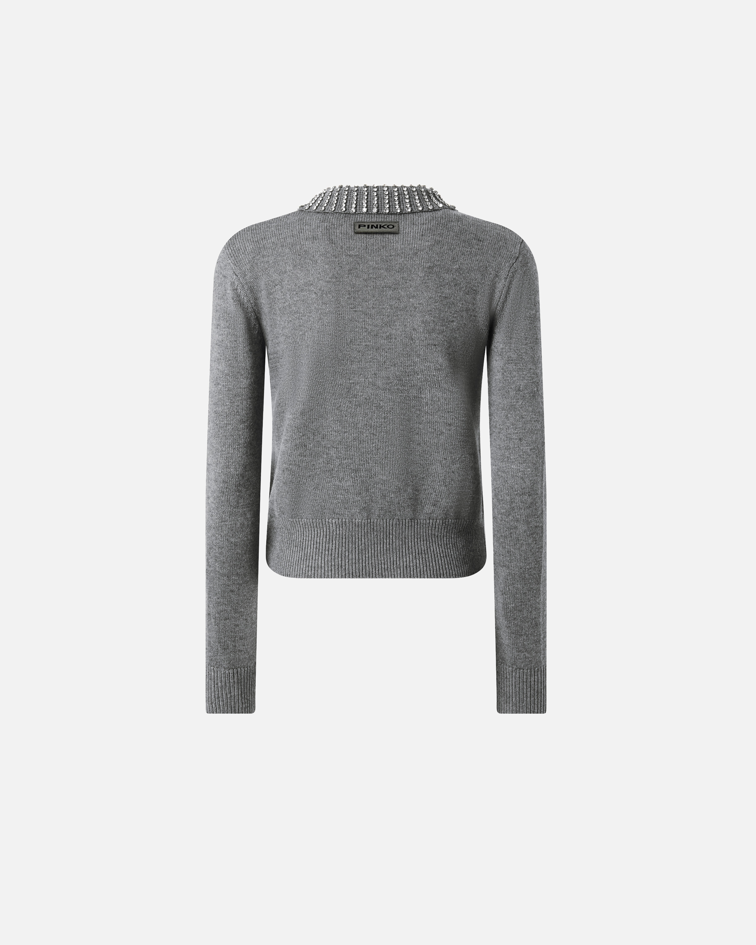 SWEATER WITH COLLAR AND RHINESTONES - 6