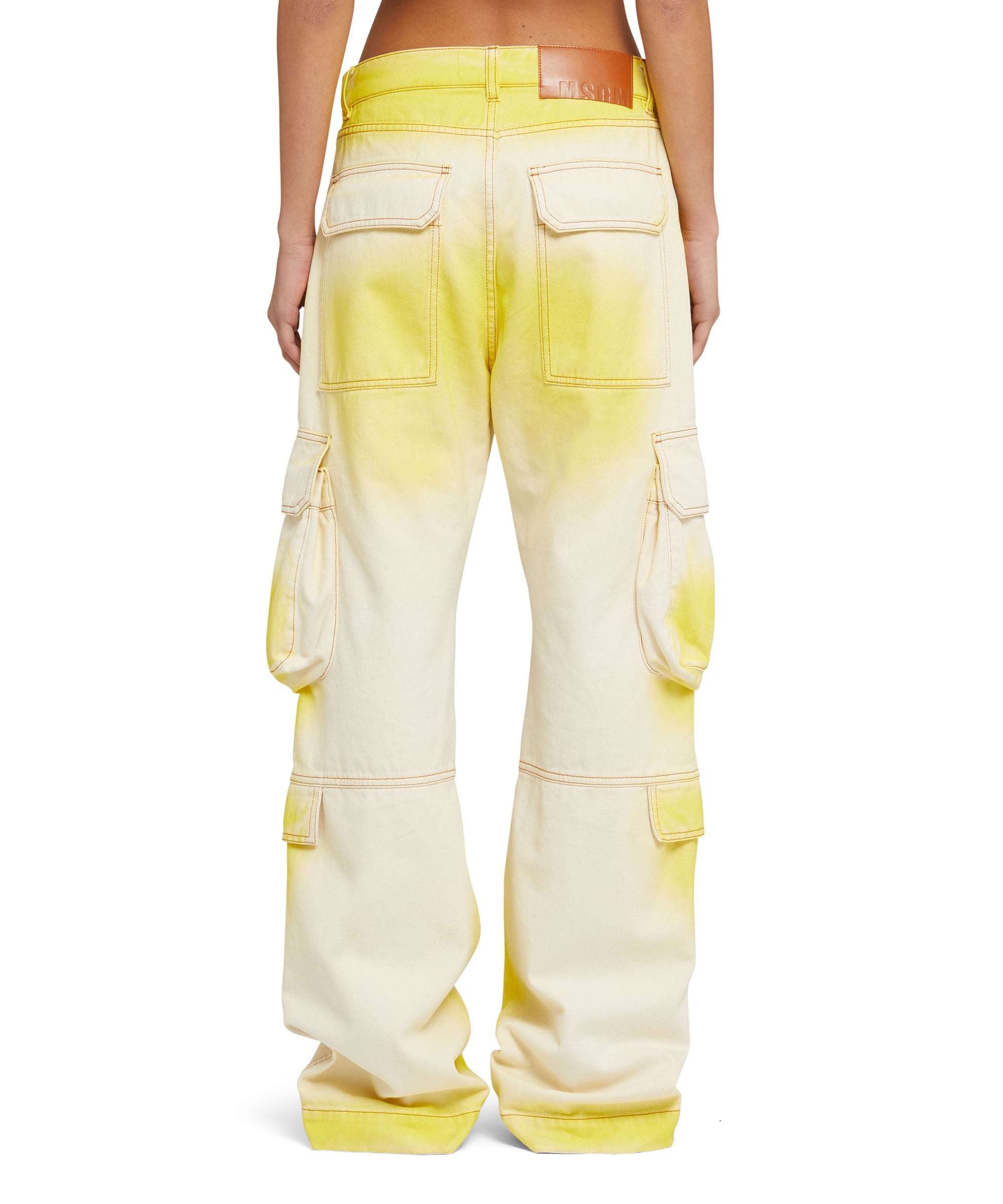 Bull cotton cargo pants with faded treatment - 3