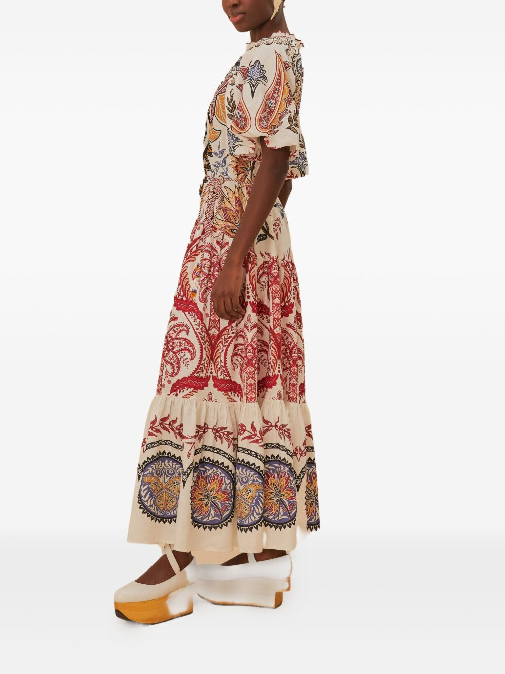 paisley-motif midi dress - 2