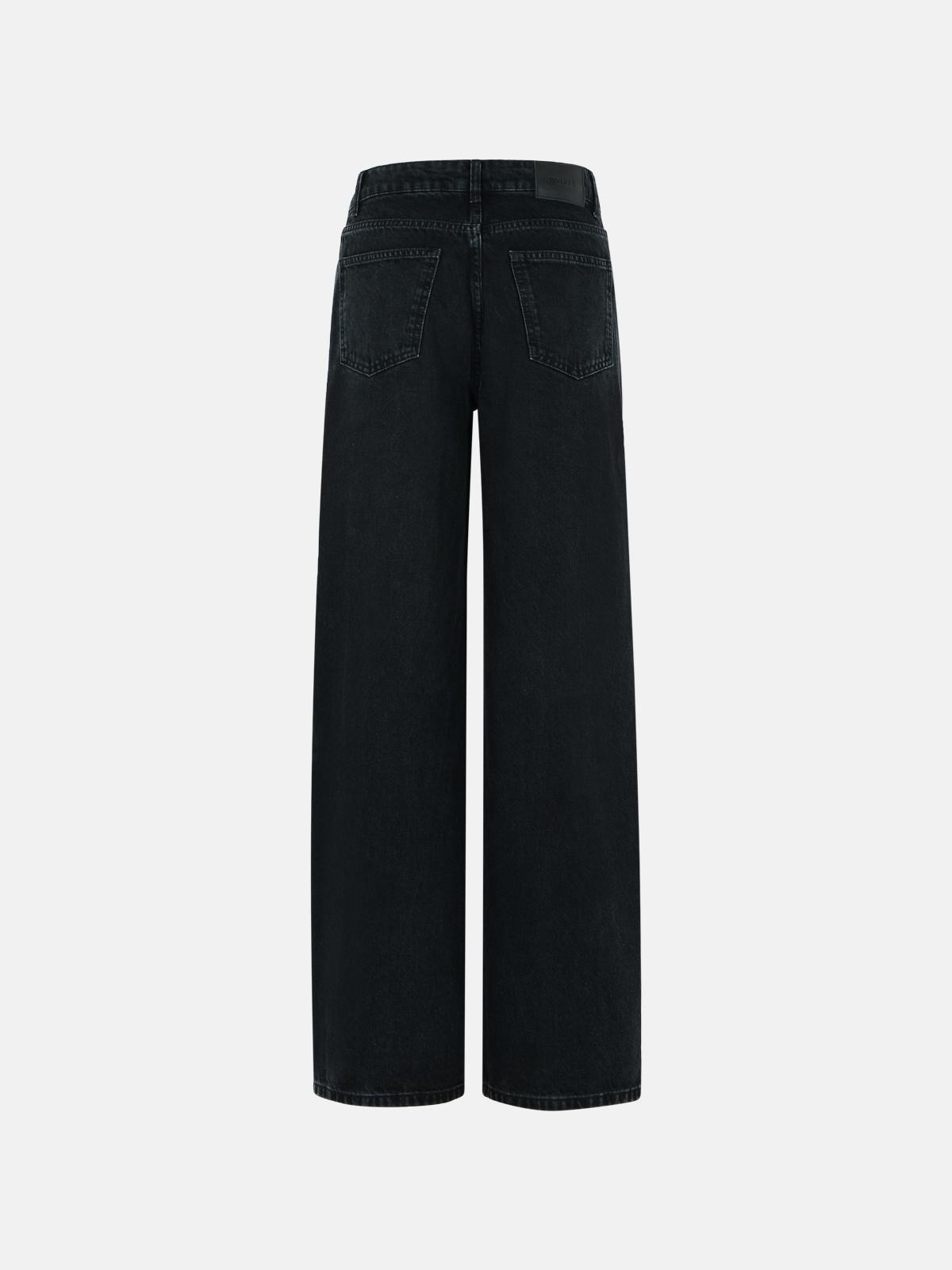 'DIZIE' BLACK COTTON BLEND JEANS - 3