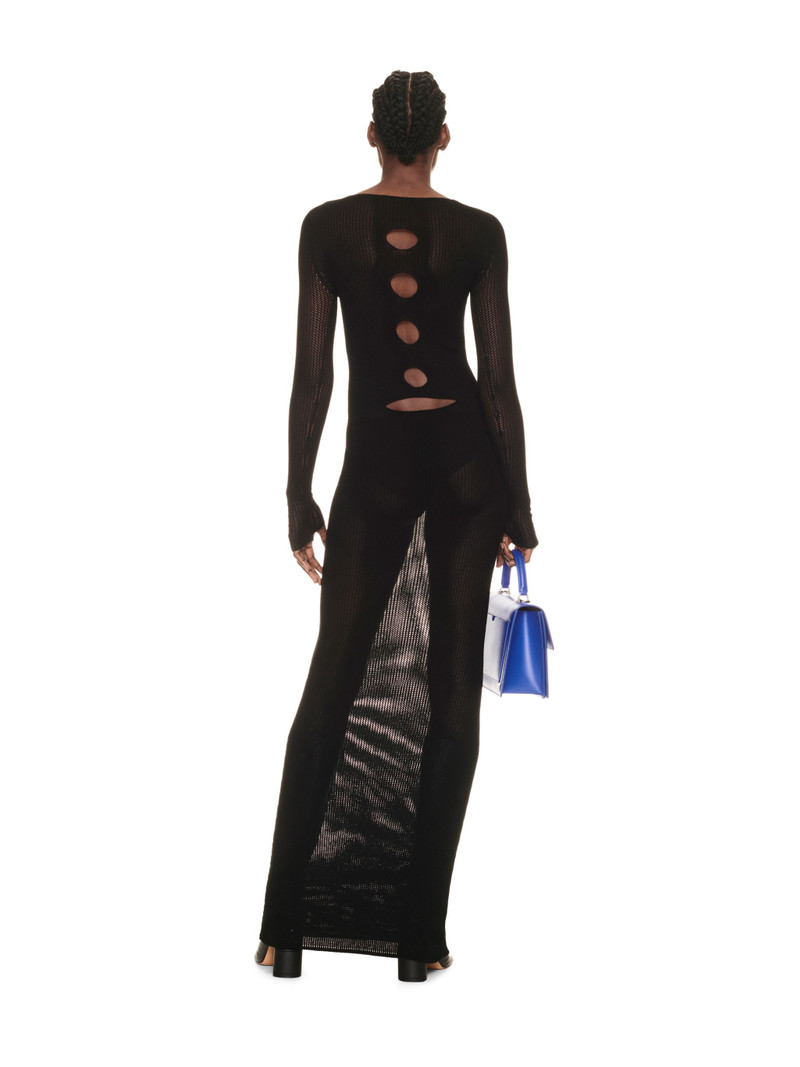 Center Hole Net Long Dress Black Light 4