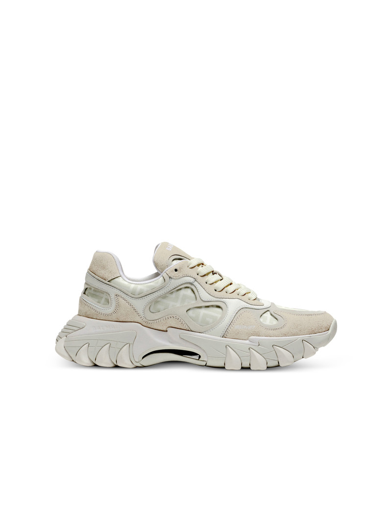 B-East monogrammed nylon and leather trainers 1