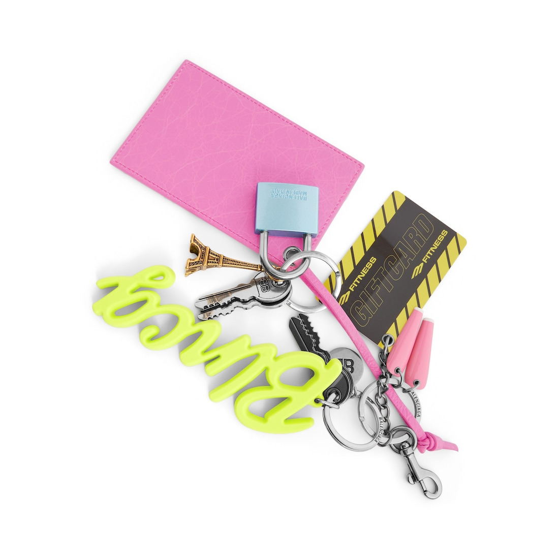Charm/keychain Subway Mirror  in Glossy Pink/multicolored - 2