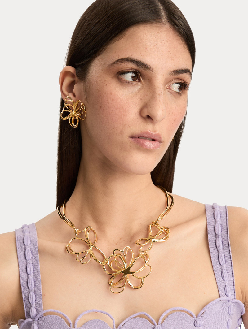 Oscar de la Renta THREADED FLOWER NECKLACE outlook