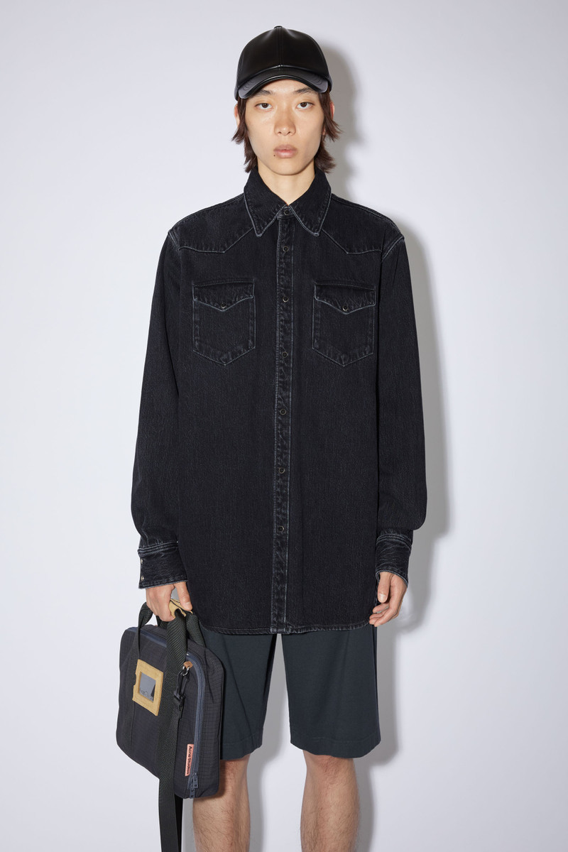 Acne Studios Denim button-up shirt - Black outlook