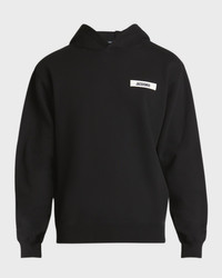 JACQUEMUS Men's Grosgrain Logo Hoodie | neimanmarcus