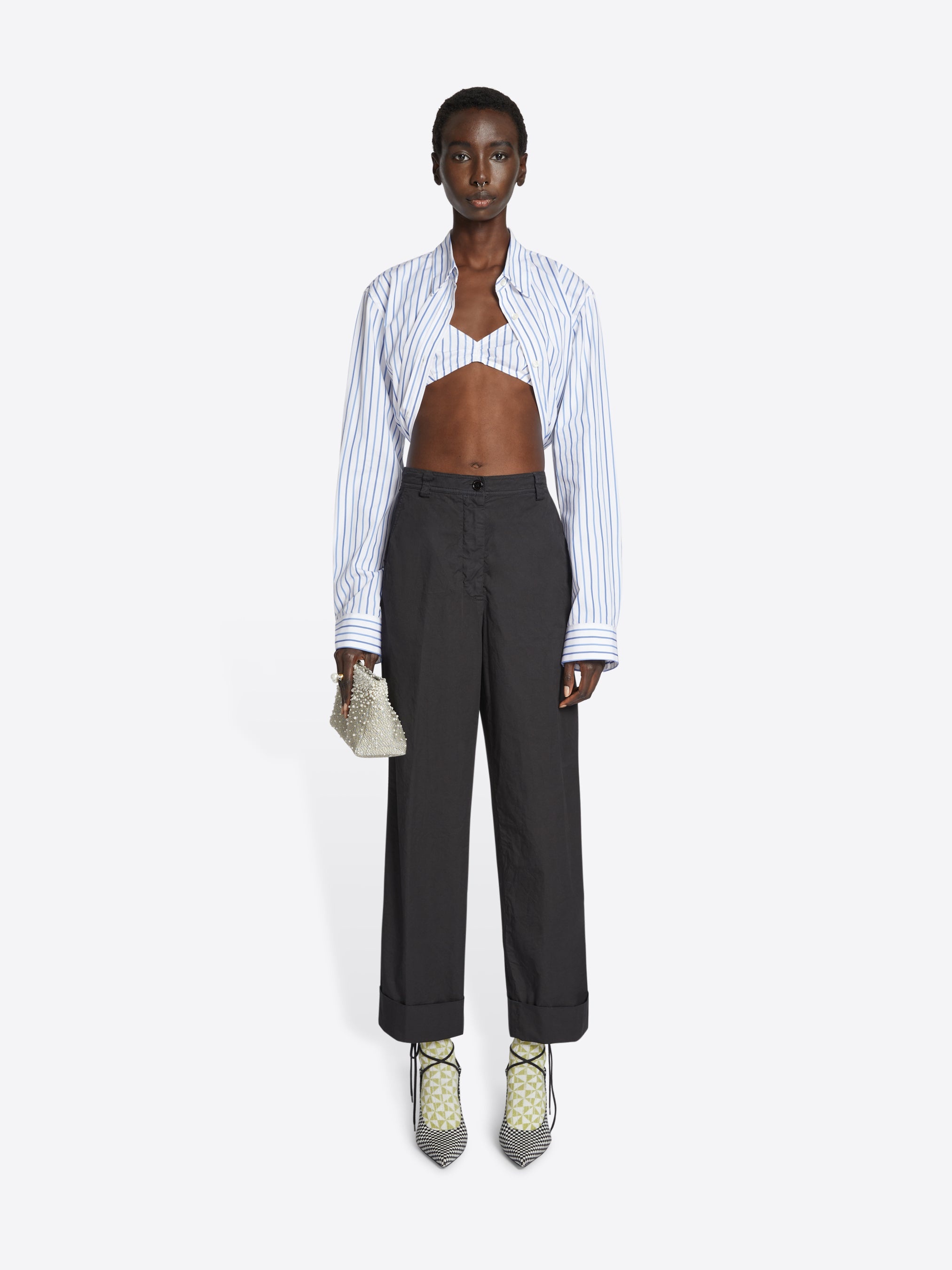 CUFFED COTTON PANTS - 2