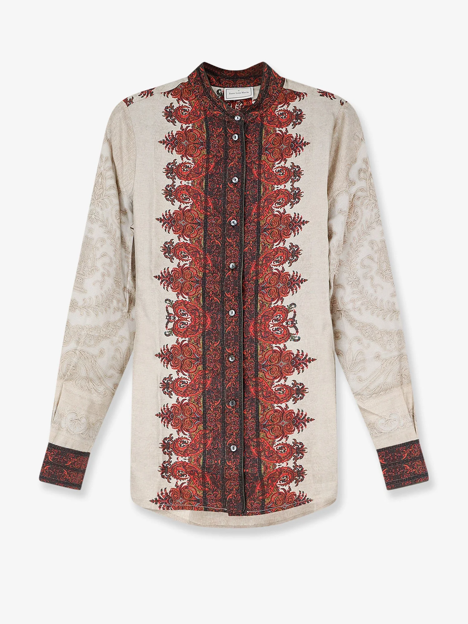 Silk Shirt With Contrasting Print - 1