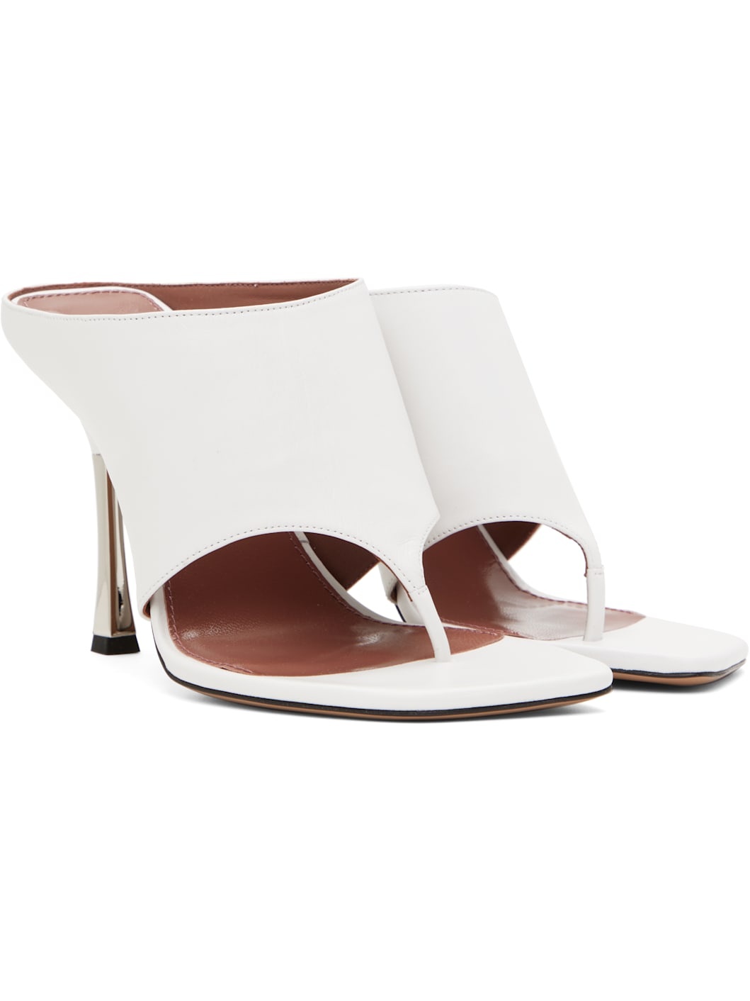 White Lorena Thong 100 Mules - 4