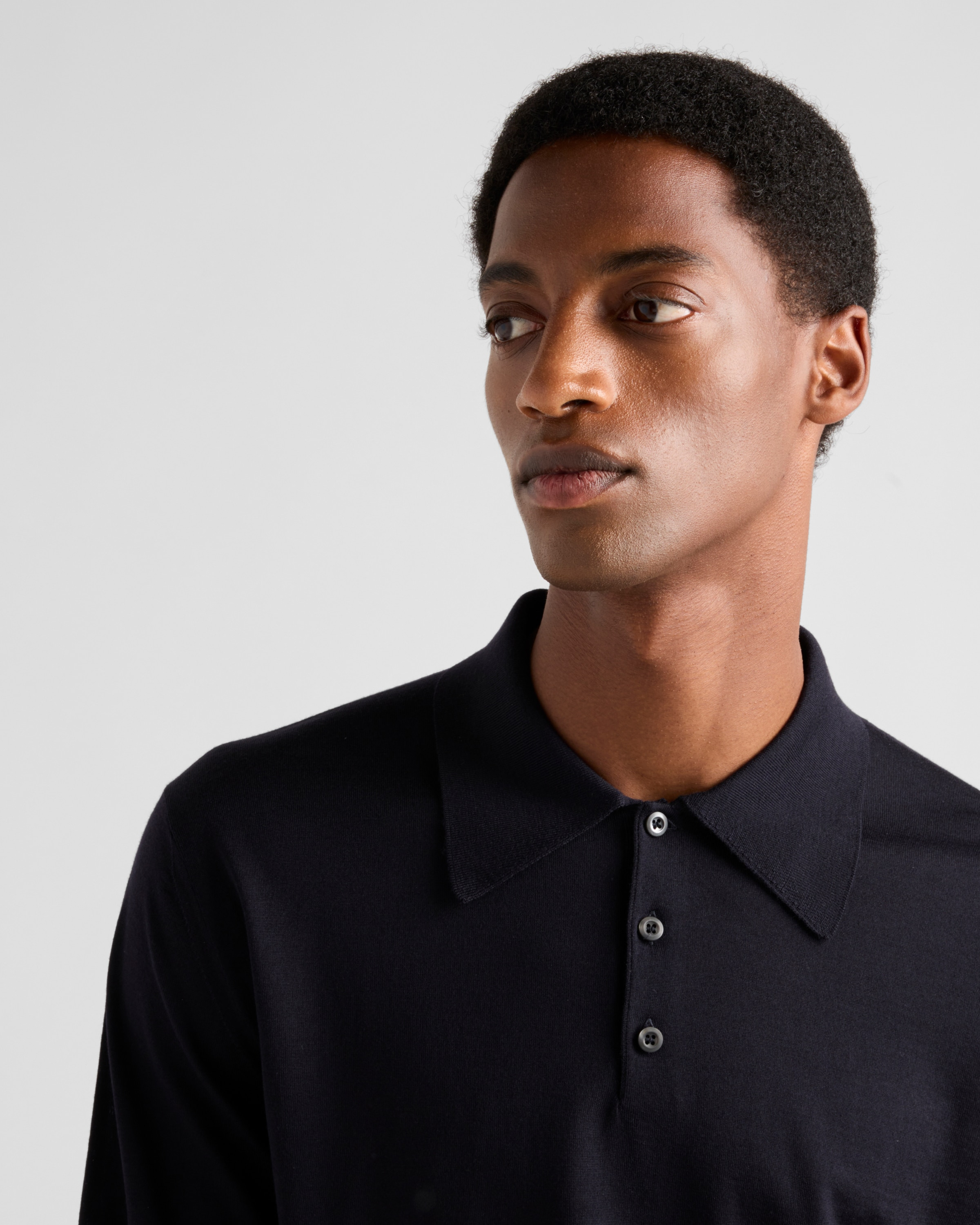 Worsted wool polo shirt - 3