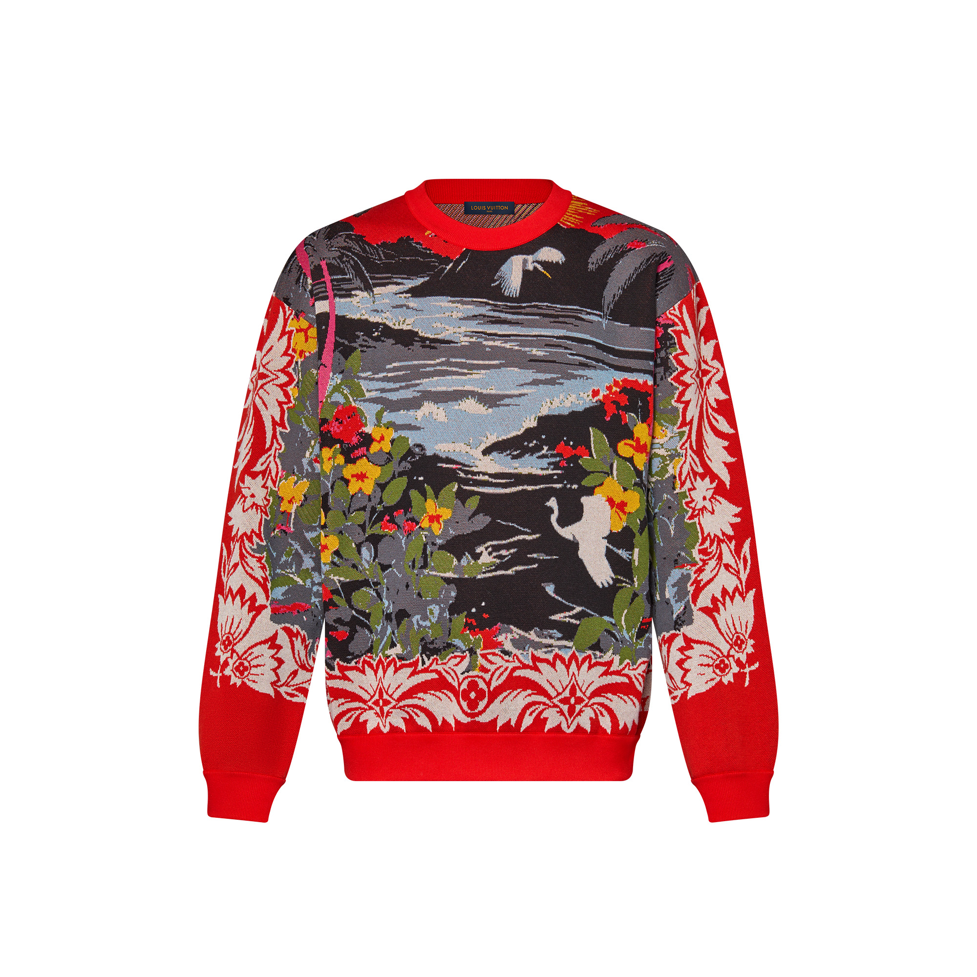 Jacquard Cotton Pullover - 1