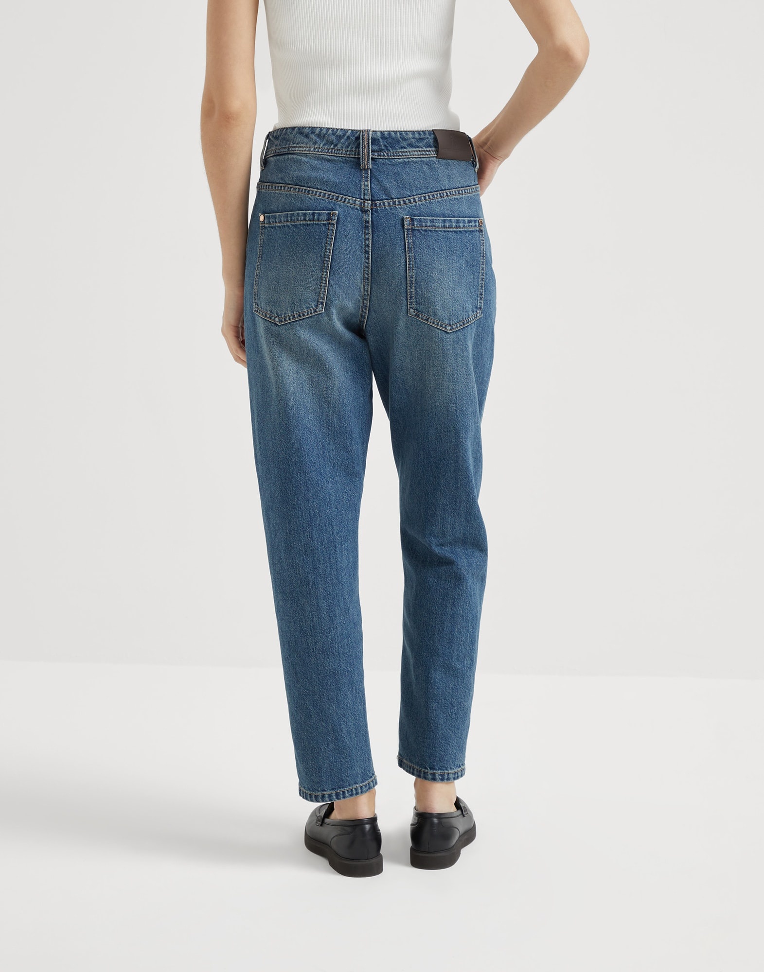 Authentic denim baggy tapered trousers - 2