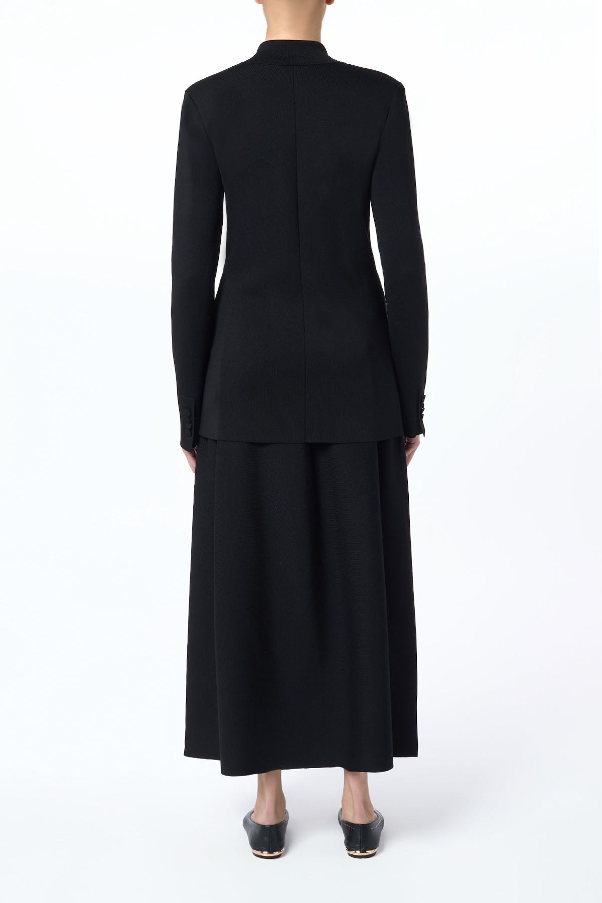 Aphaia Knit Jacket in Black Silk - 4