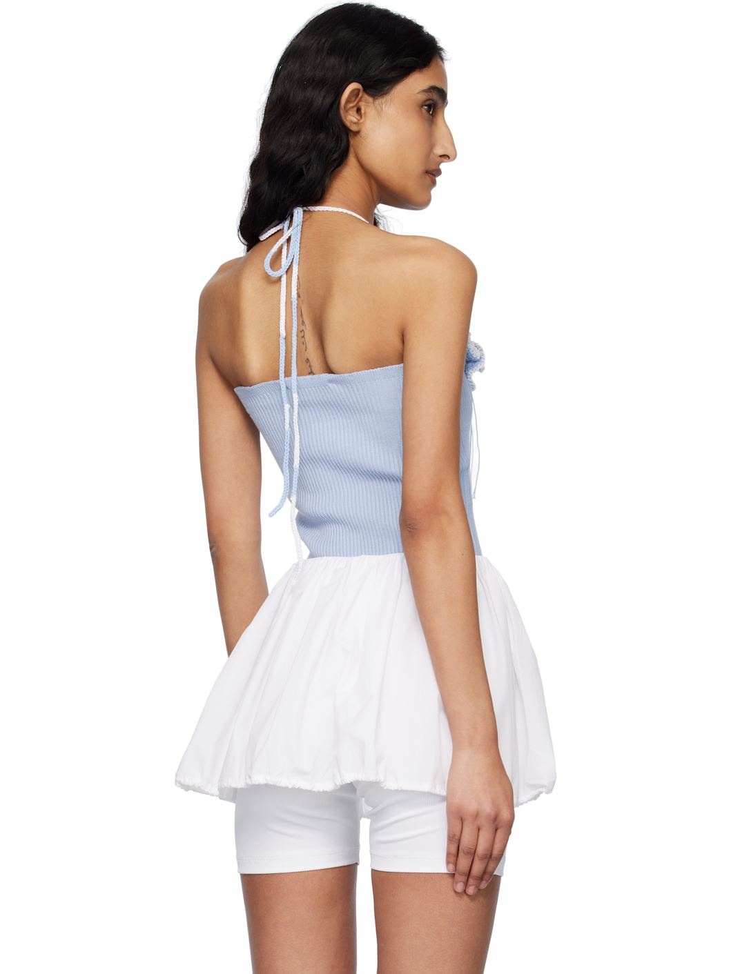 Blue Crochet Knit Tube Top - 3