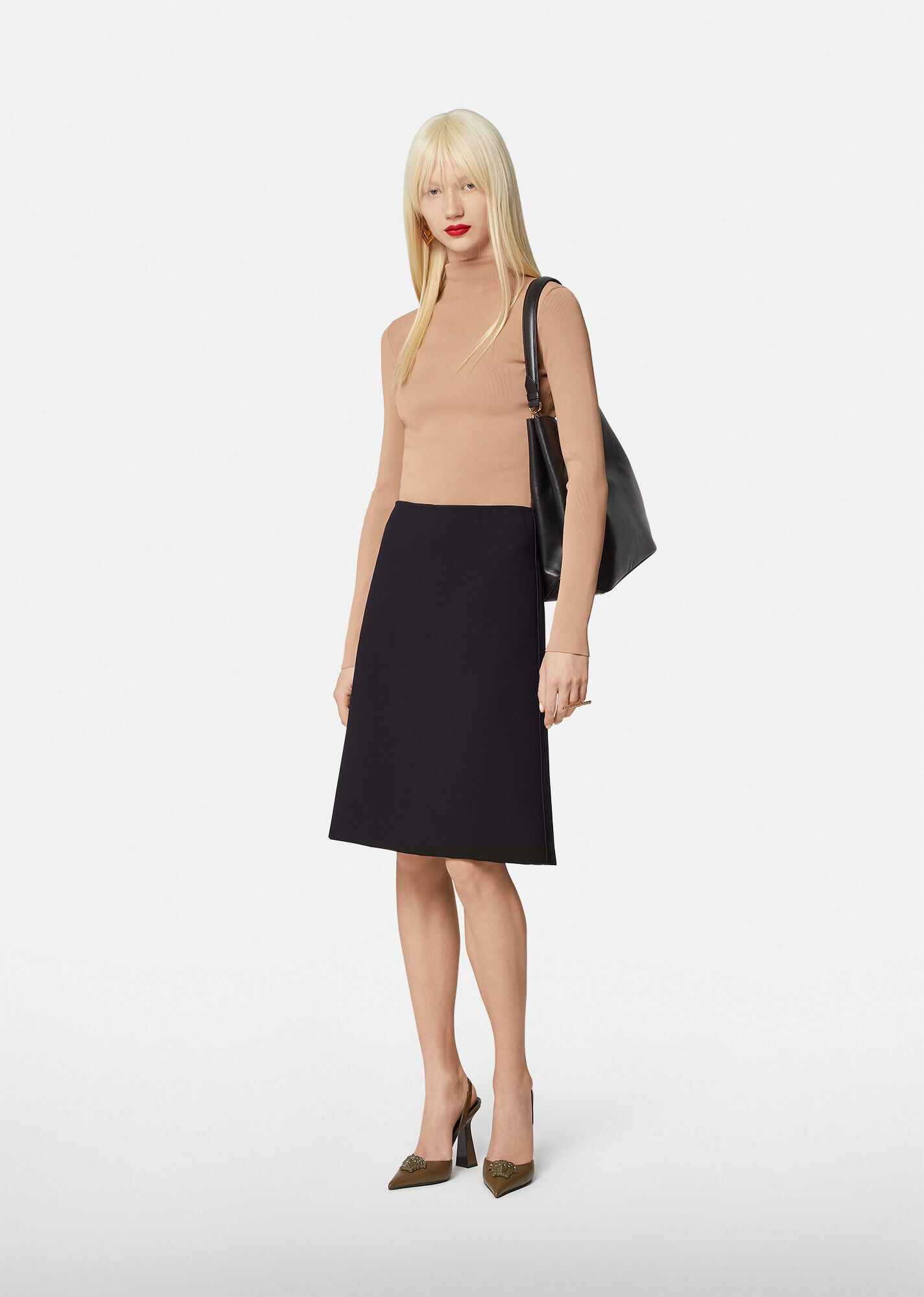 Satin A-Line Skirt - 4