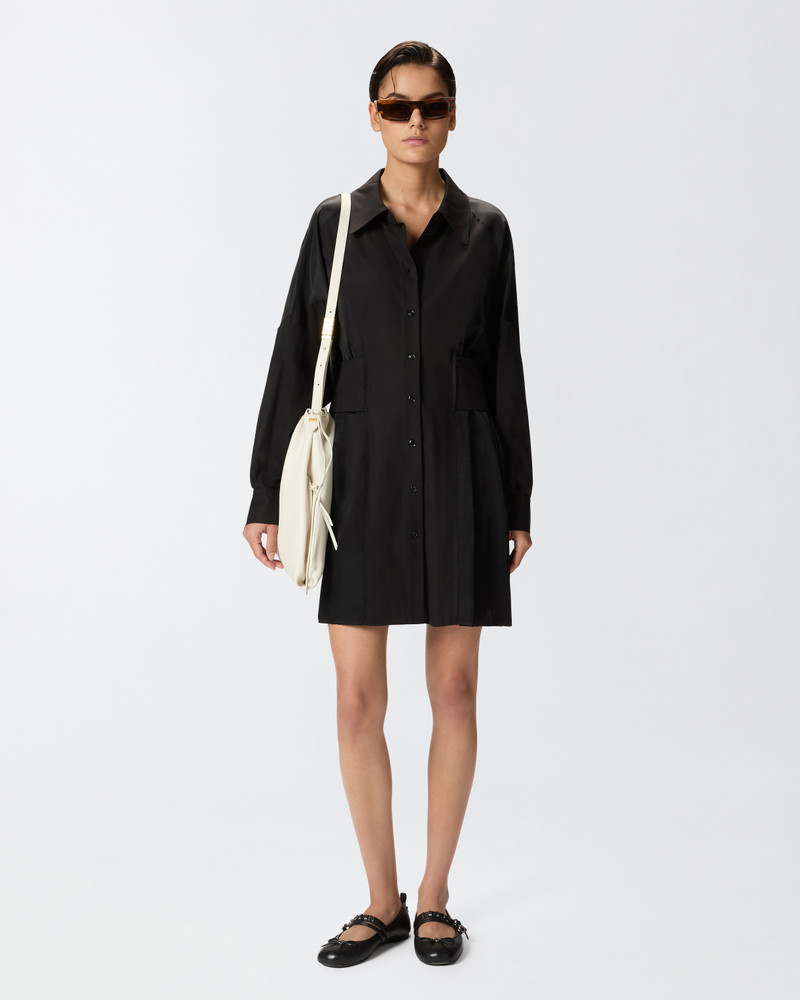 PINKO SHORT SHIRT DRESS IN HABOTAI AND COTTON outlook