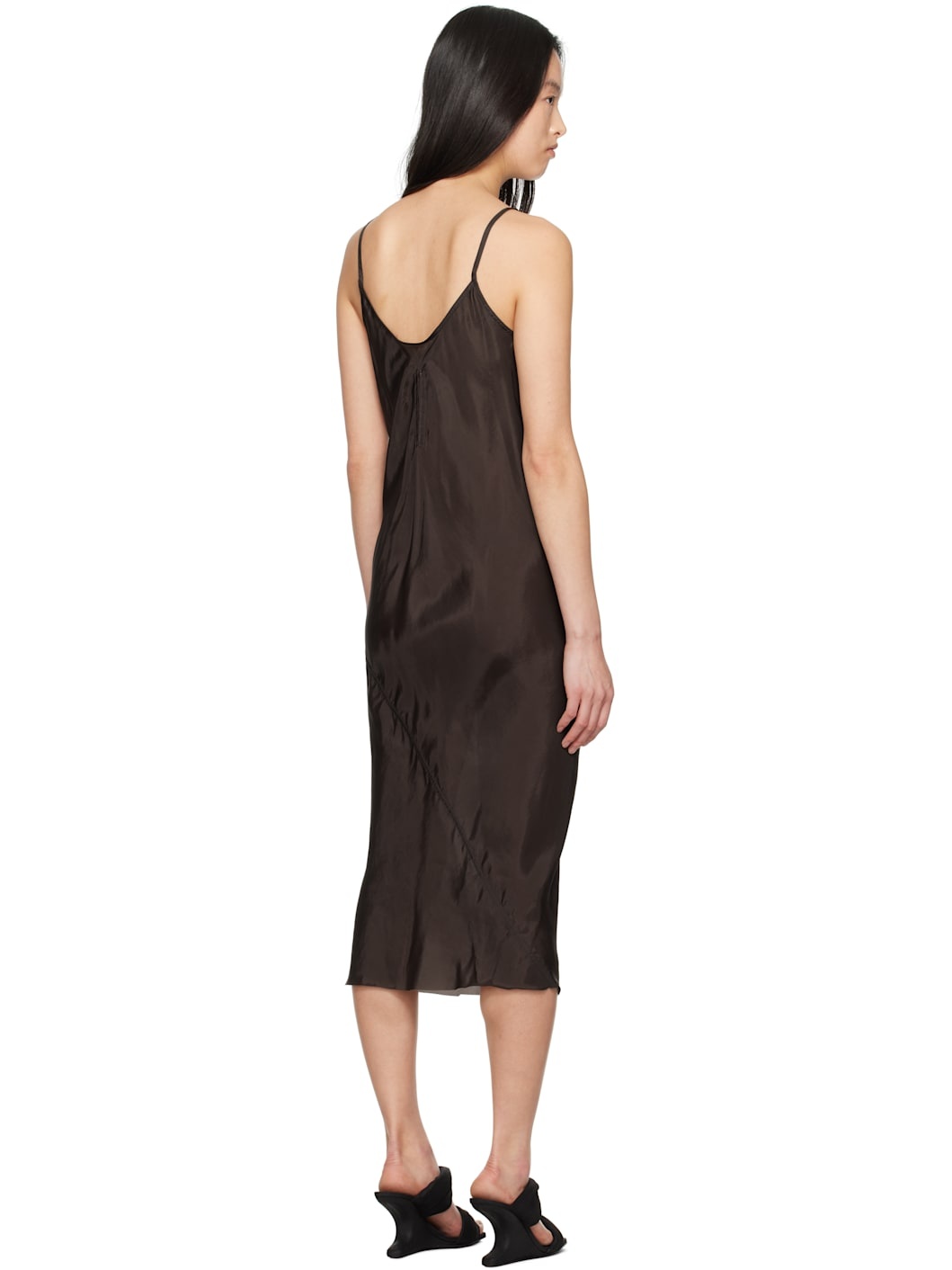 Brown Hollywood Slip Midi Dress - 3