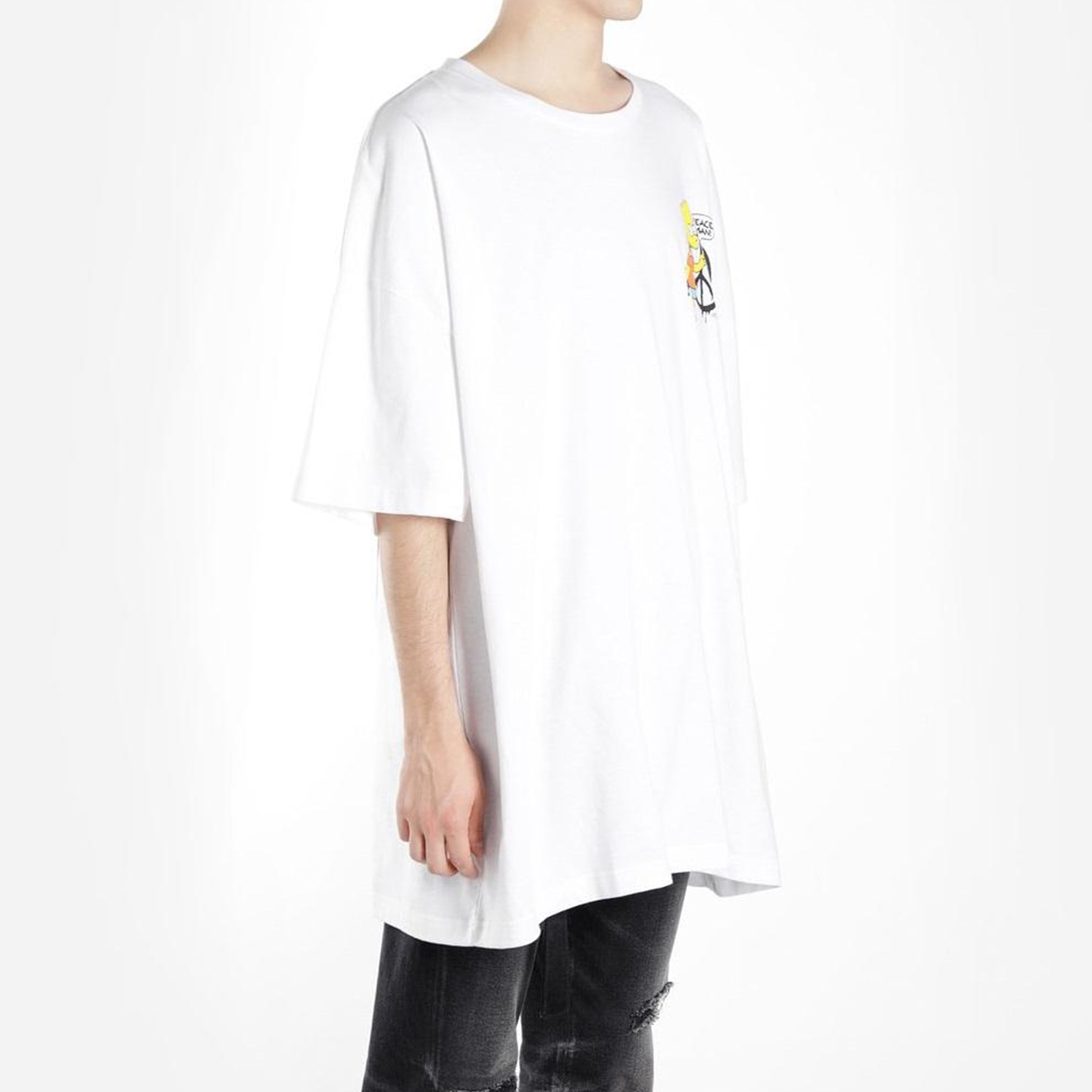 Men's Off-White C/O VIRGILABLOH Simpson Arrow Short Sleeve White T-Shirt OMAA066S191850340188 - 4