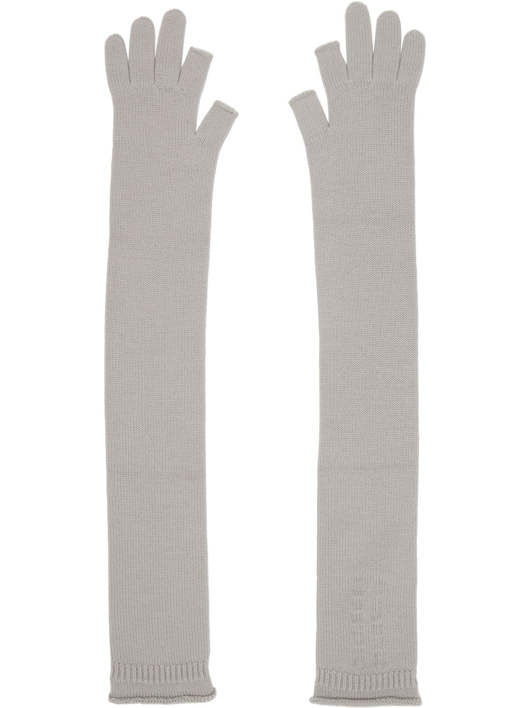 Gray Concordians Rasato Knit Opera Gloves - 2